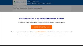 Find Your Account (by Email or Associate ID) - Brookdale Perks at Work