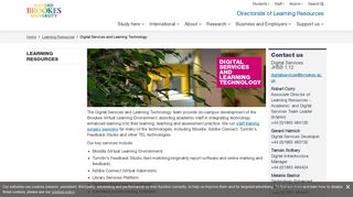 Digital Services and learning technology - Oxford Brookes University