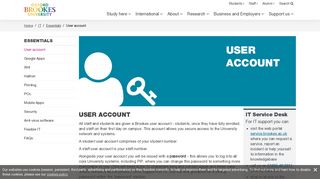 User account - Oxford Brookes University