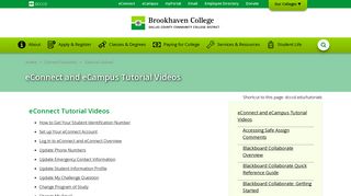 eConnect and eCampus Tutorial Videos : Brookhaven College