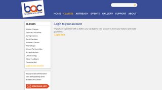Login to your account | Brookline Arts Center