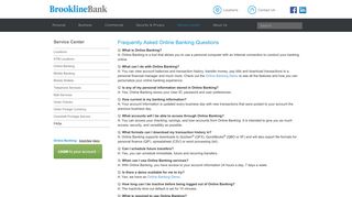 Brookline Bank - Online Banking FAQs