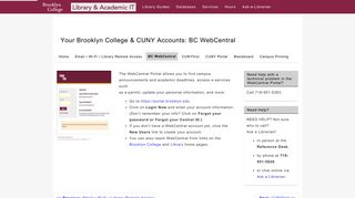 BC WebCentral - Your Brooklyn College & CUNY Accounts ...