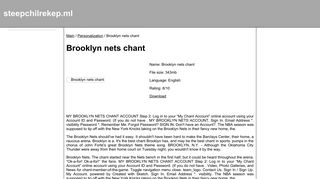 Brooklyn nets chant download - steepchilrekep.ml