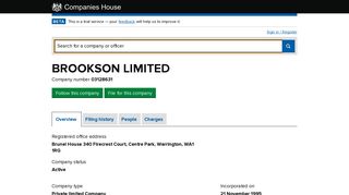 BROOKSON LIMITED - Overview (free company information from ...