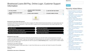 Brookwood Loans Bill Pay, Online Login, Customer Support Information