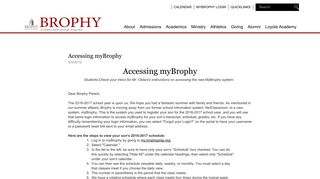 Accessing myBrophy - Brophy College Preparatory