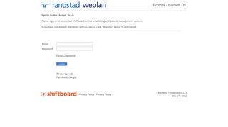 Welcome to Brother - Bartlett, TN Shiftboard Login Page