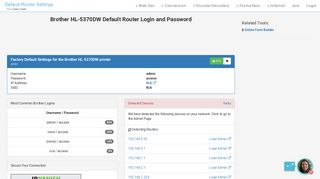 Brother HL-5370DW Default Router Login and Password - Clean CSS