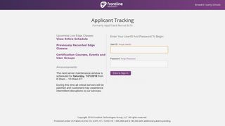 Frontline Applicant Tracking Login - Broward County ... - applitrack.com