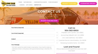 Contact Us – Yellow Cab Broward