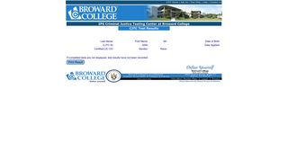 My Test Results - Broward College