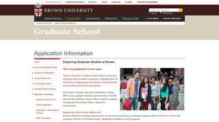 Application Information | Graduate School - Brown University
