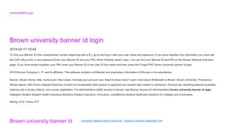 Brown university banner id login
