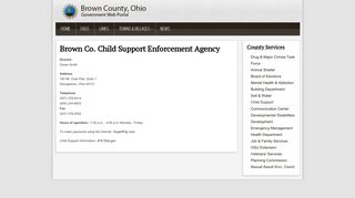 Brown County Ohio Government Portal - Child Support