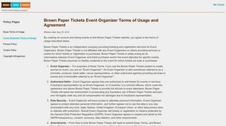 Event Organizer Terms of Usage - Brown Paper Tickets