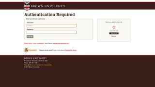 Brown University Authentication for Web-Based Services