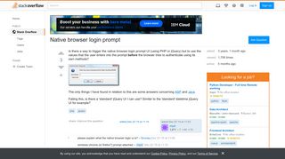 Native browser login prompt - Stack Overflow