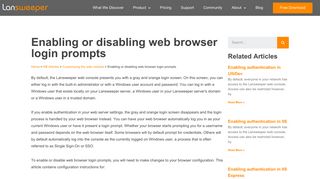 Enabling or disabling web browser login prompts | Lansweeper IT ...