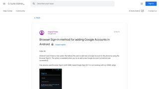 Browser Sign-in method for adding Google Accounts in Android ...
