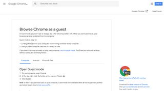 Browse Chrome as a guest - Computer - Google Chrome Help