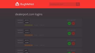 dealerport.com passwords - BugMeNot