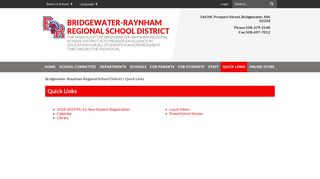 Quick Links - Bridgewater-Raynham Regional School District