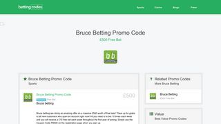 Betting Codes | Bruce Betting Promo Code