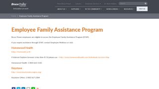 Employee Family Assistance Program - Bruce Power