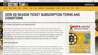Boston Bruins Season Ticket Holders Terms and Conditions ...