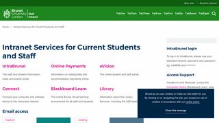 Intranet Services for Current Students and Staff | Brunel University ...