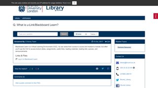 Q. What is u-Link/Blackboard Learn? - LibAnswers