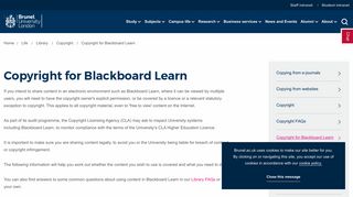 Copyright for Blackboard Learn | Brunel University London