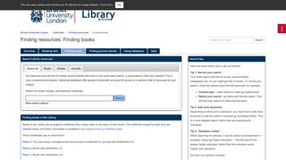 Finding books - LibGuides at Brunel University Library
