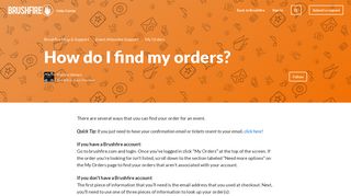 How do I find my orders? – Brushfire Help & Support
