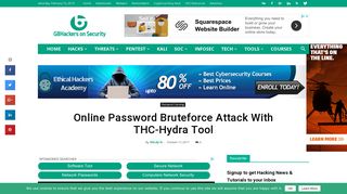 Online password Bruteforce attack with THC-Hydra Tool - Kali Tutorial