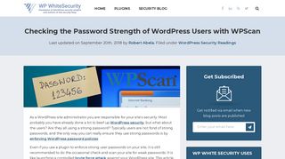 Launch a WordPress Bruteforce Attack with WPScan | WP White Security