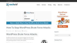 How To Stop WordPress Brute Force Attacks - rackAID
