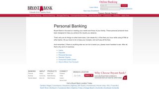 Personal Banking | Bryant Bank