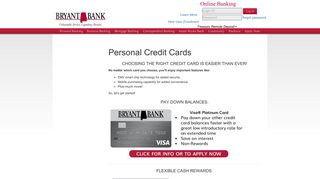 Personal Credit Cards | Bryant Bank