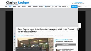 Gov. Bryant appoints Bramlett to replace Michael Guest as DA