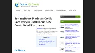 BrylaneHome Platinum Credit Card Review - $10 Bonus & 2x Points ...
