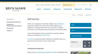 Self-Service | Bryn Mawr College