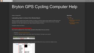 Bryton GPS Cycling Computer Help: Uploading data to strava from ...