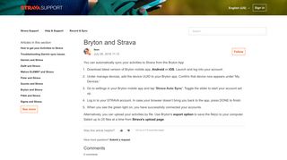 Bryton and Strava – Strava Support