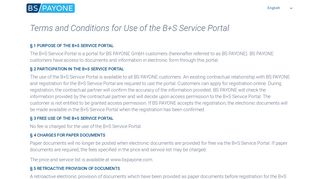 B+S Service Portal User Management - B+S Service Portal Login