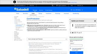 Card Protection - Safety - Cards - Personal - BANCO SABADELL -