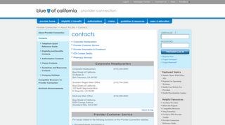 Contact Us - Provider Connection - Blue Shield of California