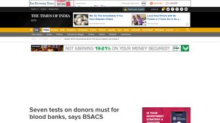 Seven tests on donors must for blood banks, says BSACS | Patna ...