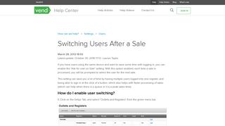 Switching Users After a Sale – How can we help? - Vend